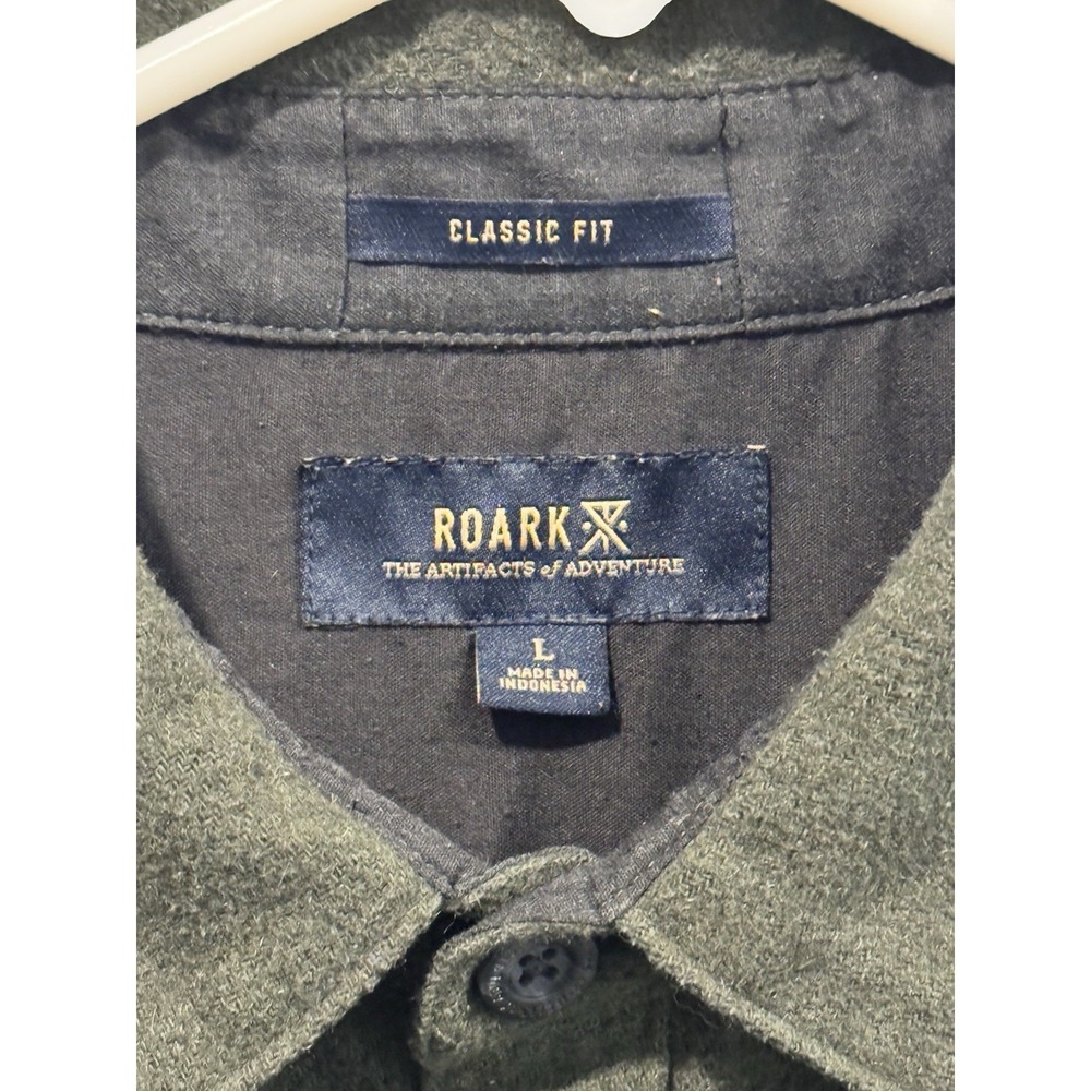 ROARK Mens Nordsman Heavy Flannel Shirt Jacket Sz L Wool Blend Snap Button - Picture 8 of 16
